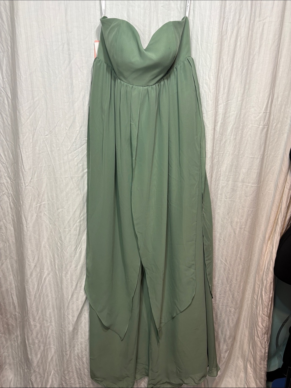 JJs House Strapless Sage Green Formal Jumpsuit Dress